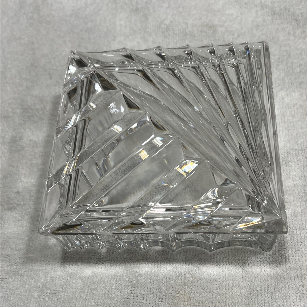 Crystal Glass Covered Trinket Box